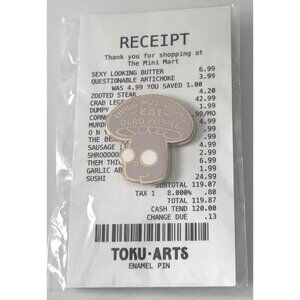 Funny Toku-Arts Enamel Pin Living Mushrooms Eat Dead People Purple Mushroom